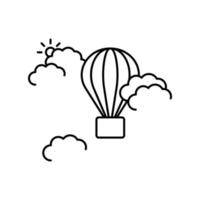 Aerostat in the sky line, outline vector sign, linear style pictogram vector icon