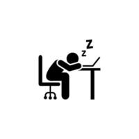 Tired, businessman, holding, sleep vector icon