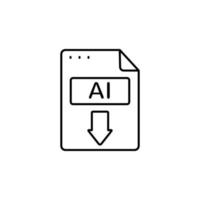 archivo, documento, ai vector icono