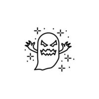 fantasma enojado vector icono
