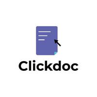 hacer clic Doc mínimo logo diseño vector