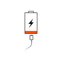 Battery charging icon on white background. vector