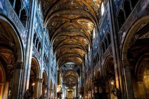 Parma,Italy-April 3, 2022-view of the inside of the Parma cathedral with with its beautiful frescoes photo