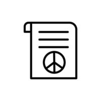documento, paz vector icono