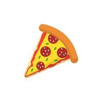 Pizza cheese color vector icon