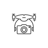 drone with camera field outline vector icon