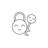 Key, friends, lock vector icon