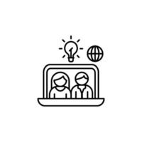 Laptop web idea vector icon