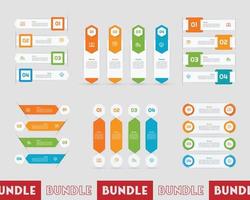 Infographic bundle set with 4, 5, 6 steps, options or processes for workflow layout, diagram, annual report, presentation and web design. vector