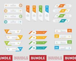 Infographic bundle set with 4, 5, 6 steps, options or processes for workflow layout, diagram, annual report, presentation and web design. vector