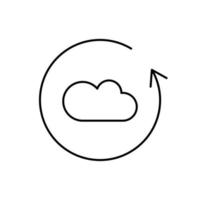 Cloud circular arrow vector icon