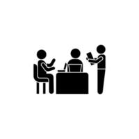 Trainer sitting laptop vector icon