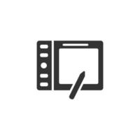 Graphic tablet, stylus vector icon