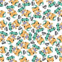 Seamless pattern with cute little monkey on skate board, For fabric textile, nursery,  and other decoration. vector