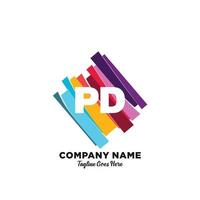 pd inicial logo con vistoso modelo vector. vector