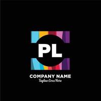 PL initial logo With Colorful template vector. vector