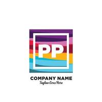 PP initial logo With Colorful template vector. vector