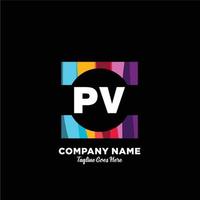 PV initial logo With Colorful template vector. vector