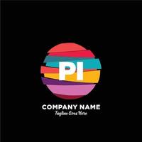 PI initial logo With Colorful template vector. vector