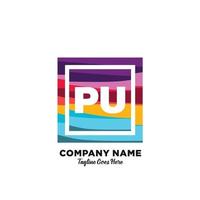 PU initial logo With Colorful template vector. vector