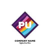 PU initial logo With Colorful template vector. vector