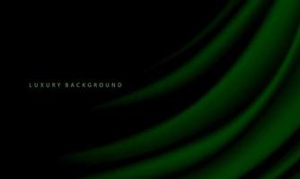 Realistic green fabric wave black shadow blank space for text place luxury background texture vector