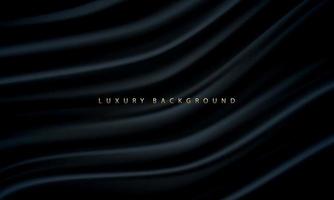 Realistic black fabric wave luxury background texture vector
