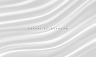 Realistic white fabric wave luxury background texture vector