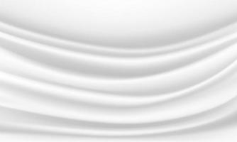 Realistic white fabric wave luxury background texture vector