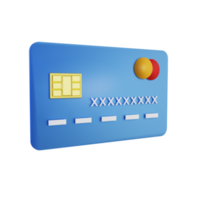 blu credito carta isolato trasparente sfondo 3d rendere icona design png