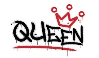 Queen. Urban street graffiti style with splash effects and drops on white background vector