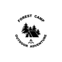 Forest Camp Logo Design, Outdoor logo, Adventure logo template vector