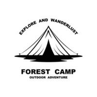 Forest Camp Logo Design, Outdoor logo, Adventure logo template vector