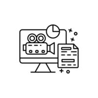 Computer, camera, document vector icon