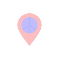 Location pin, peace vector icon