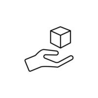 Gravity, magic, hand cube vector icon