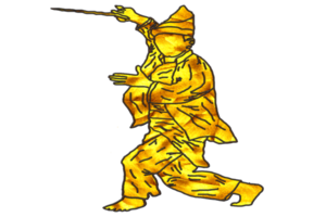 stap beweging patroon staan traditioneel Maleis krijger met traditioneel Maleis wapen png