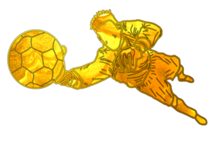 icono dorado color de objetivo guardián buceo a captura pelota png