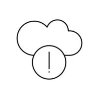 Cloud computing, exclamation mark vector icon