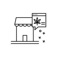 Roca marijuana web en línea vector icono