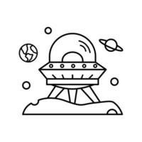 Space transportation, spaceship vector icon