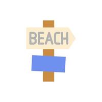 Signboard, beach vector icon