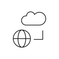 Cloud computing, global, SEO vector icon