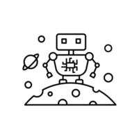 Science fiction robot satellite vector icon