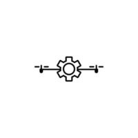 control of drones field outline vector icon