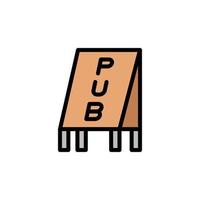 Pub, outdoor board vector icon