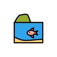 Fish, island, ocean vector icon