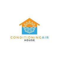 Logo design conditioning air house vector