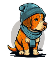 cute innocent dog wearing hat png