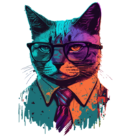 chat portant des lunettes png